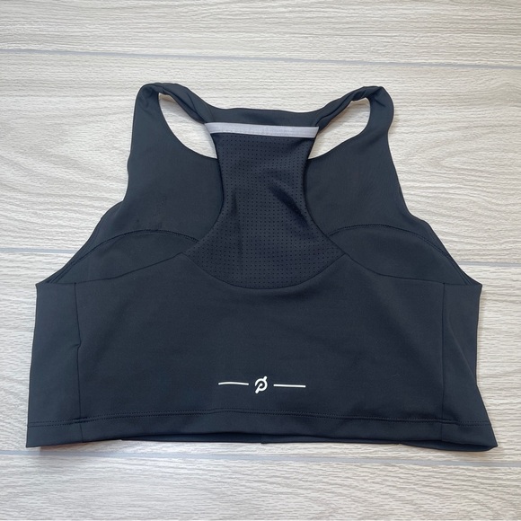 Peloton Black Racer Back Sports Bra w/Back Pocket Pouch Women’s Size Large - Picture 4 of 13